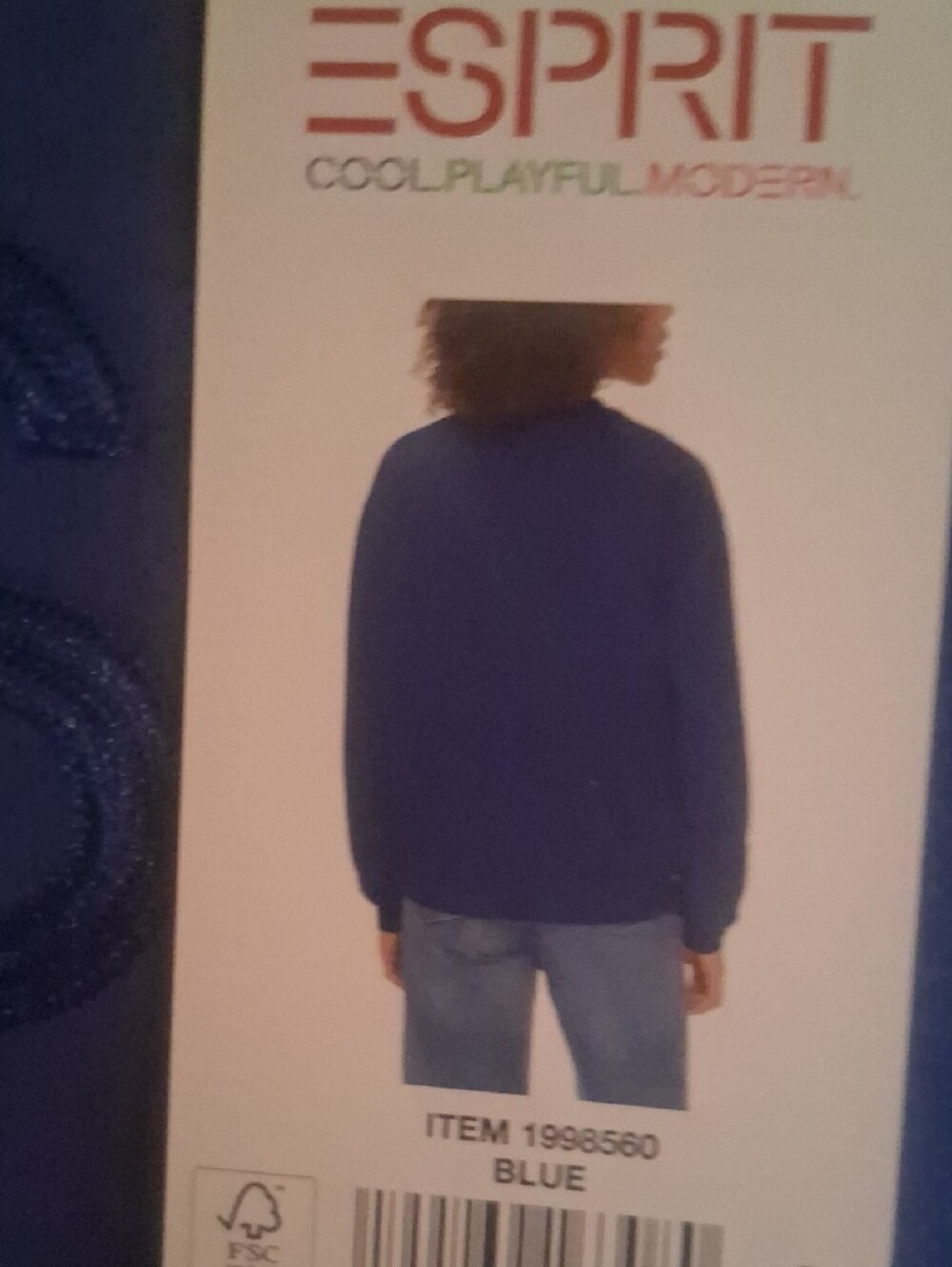 🎄Last One!!Esprit Blue Embroidered Logo Sweatshirt - Picture 3 of 4